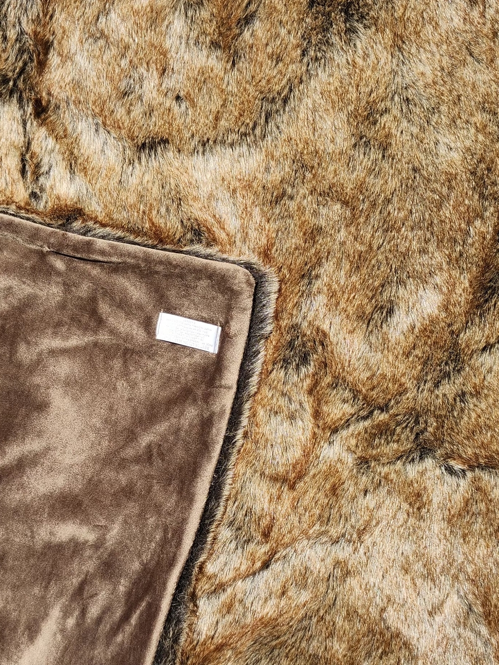 Restoration Hardware Brown Faux Fur Throw Blanket - Picture 5 of 5